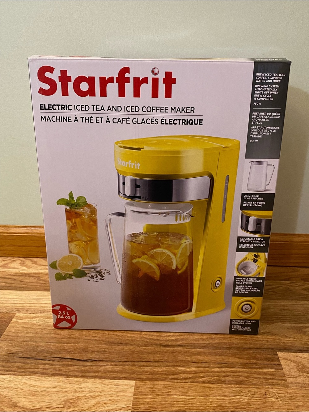 Starfrit Electric Iced Tea & Iced Coffee Maker - Yellow NIB